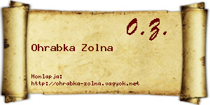 Ohrabka Zolna névjegykártya